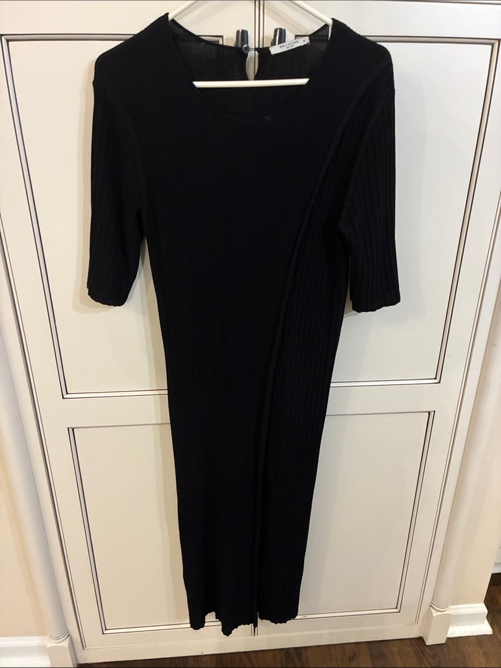 MM Lafleur Black Ribbed Midi Dress
